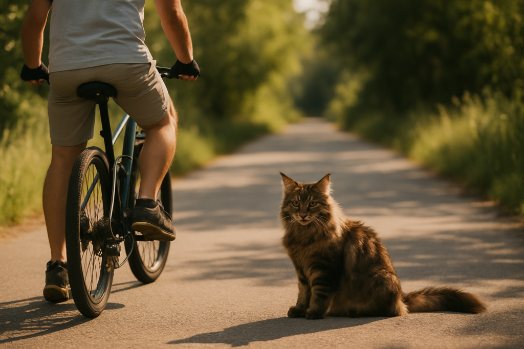 Maine coon macska: mit tegyél, ha biciklist követ, és nem tágít a hőségben